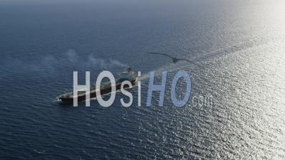 Aerial View Of Oil Products Tanker