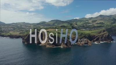 Cliffs In San Miguel Azores On A Sunny Day - Video Drone Footage