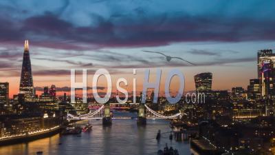 Drone Lapse, Hyper Lapse Of London At Sunset