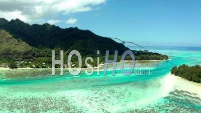 Moorea Lagoon,, French Polynesia - Video Drone Footage, Pacific Ocean, France