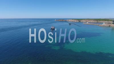 Aerial View Of Kermorvan Lighthouse In Le Conquet - Brittany - Video Drone Footage
