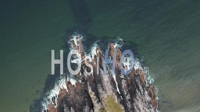 Top Down View Over Scenic Cliffs In Scotland - Video Drone Footage