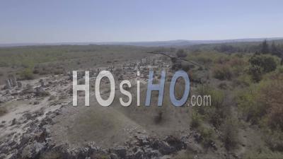 Aerial View Of Pobiti Kamani, Also Known As The Stone Desert - Video Drone Footage