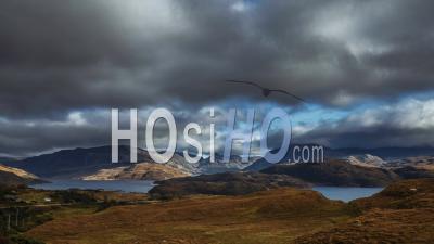 Dramatic Clouds Over Scottish Highlands At Autumn