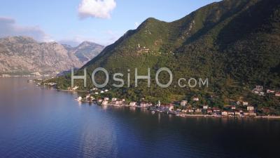 Montenegro Bay Of Kotor Video Drone Footage Before Sunset.