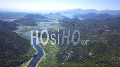 Montenegro Skadar Lake River. Aerial Footage - Video Drone Footage