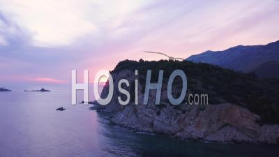 Montenegro Sunset Cliffs. Aerial Footage - Video Drone Footage