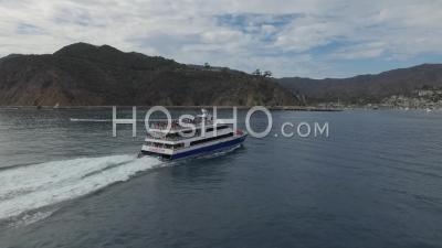 The Catalina Flyer And Passengers Arriving At Catalina Island - Video Drone Footage