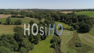 Aerial View Of The Hedgerow In Summer In Normandy - Video Drone Footage