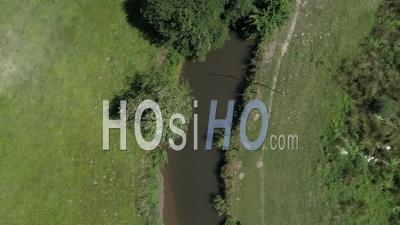 Aerial View Of The Hedgerow In Summer In Normandy - Video Drone Footage