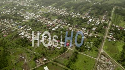 Remote Suburban Area In Suriname Rural Landscape, Aerial View - Video Drone Footage