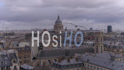 Roofs Of Paris - Latin Quarter - Video Drone Footage