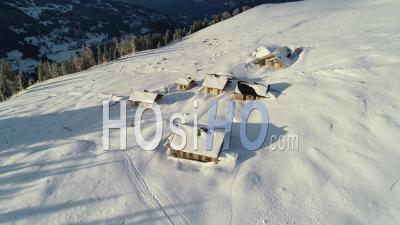 Alpine Of Le Truc In Winter View By Drone