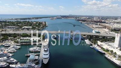 Covid-19 Aerial Footage Of Deserted Fort Lauderdale Port - Port Of Everglades. - Video Drone Footage