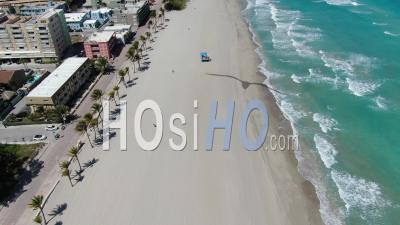 Covid-19 Aerial Footage Of Hollywood Beach, Florida - Video Drone Footage