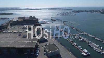Empty Lorient La Base Of Lorient, At Day15 Of Covid-19 Outbreak, France - Video Drone Footage
