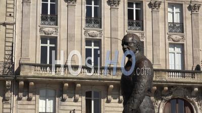 Bordeaux City, Unesco, Place Pey Berland, Statue Of Jacques Chaban Delmas, Mayor Of Bordeaux