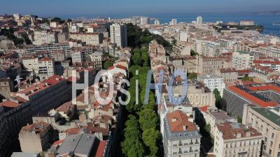 Puget Boulevard In Marseille City At Day 26 Of Covid-19 Confinement, France - Video Drone Footage