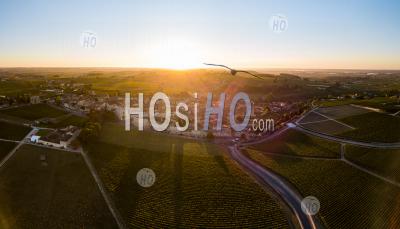 Aerial View Bordeaux Vineyards, Saint-Emilion, Aquitaine Area - Aerial Photography