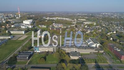 Empty University Of Rennes-1-Beaulieu Of Rennes City At Day16 Of Covid-19 Outbreak, France - Video Drone Footage