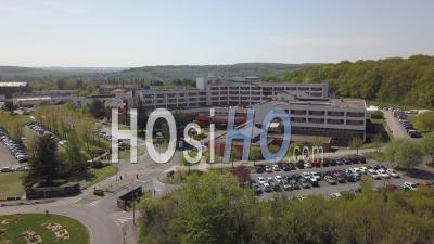 Aerial View Of Beauvais Hospital, Oise, France - Video Drone Footage