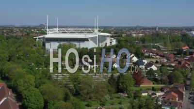 Empty City Of Lens During Lockdown Due To Covid-19 - Closed Stade Bollaert - Video Drone Footage