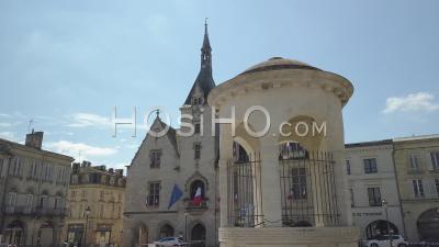 Libourne City, Town Hall Square - Video Drone Footage