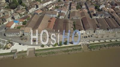 Libourne City, Quai Du Priourat, Wine Merchants, Warehouses - Video Drone Footage