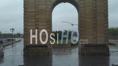 Bordeaux City, Burgundy Gate, Victor Hugo Course, Stone Bridge - Video Drone Footage