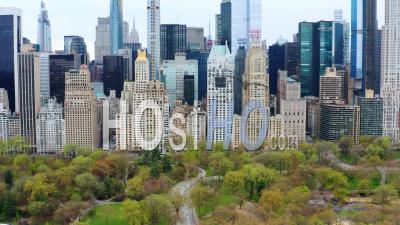 5th Avenue And Central Park Manhattan New York During Covid-19 Pandemic - Video Drone Footage