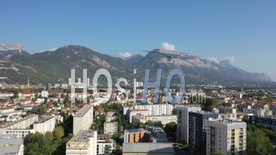 Panoramic Grenoble And Chartreuse Mountains - Video Drone Footage