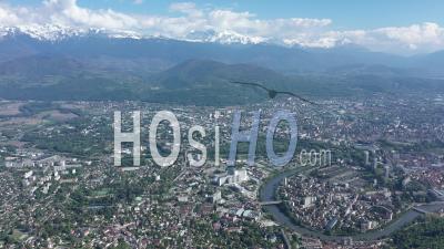Panoramic View Of Grenoble - Video Drone Footage