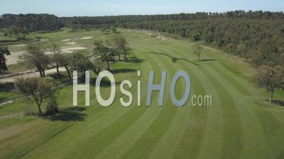 Aerial View Golf And Pinsolle Pond - Video Drone Footage
