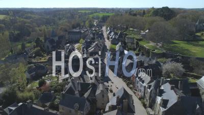 Aerial Video Rochefort-En-Terre At Day 19 Of Covid-19 Lockdown, Morbihan, Brittany, France - Video Drone Footage