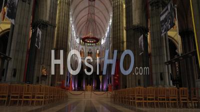 Indoor Flight In Cathedral Notre Dame De La Treille - Video Drone Footage