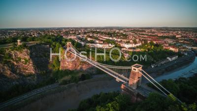 Aerial View Shot Of Bristol Uk - Video Drone Footage
