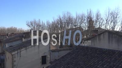 Grans Village In Provence In Winter - Video Drone Footage