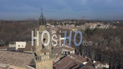 Grans Village In Provence In Winter - Video Drone Footage