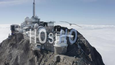 Middle Shot Turning Around Pic Du Midi Viewed By Drone
