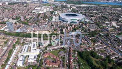 Tottenham Football Stadium, London, Filmed By Helicopter