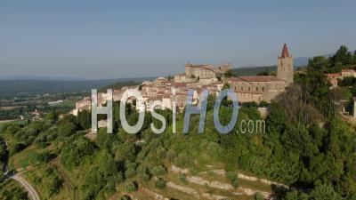 Aerial Footage Of Callian, Historical Village Of Provence, Var, Seen By Drone