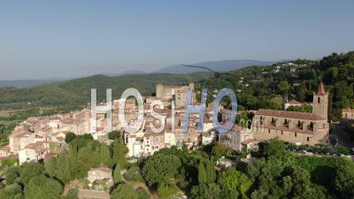 Aerial Footage Of Callian, Historical Village Of Provence, Var, Seen By Drone