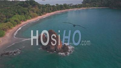 Espadilla South Tropical Beach At Manuel Antonio National Park, Costa Rica. Aerial Drone View