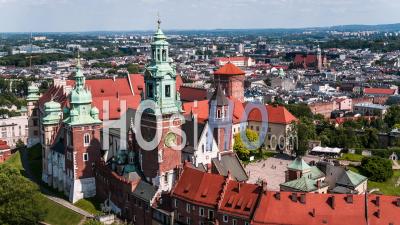 Wawel Royal Castle, Zamek Krolewski Na Wawelu, Krakow, Cracow - Video Drone Footage