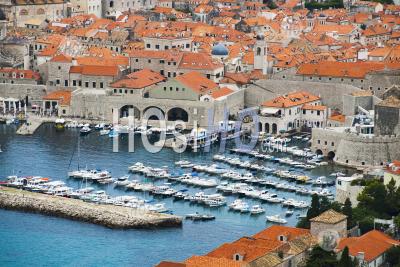 Dubrovnik Harbor In The Old Town Of Dubrovnik, Dalmatian Coast, Croatia, Europe