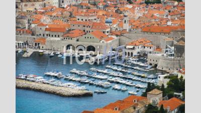 Dubrovnik Harbor In The Old Town Of Dubrovnik, Dalmatian Coast, Croatia, Europe