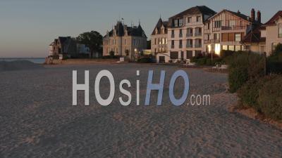 La Baule Beach Sunrise Beach House France Loire Atlantique - Video Drone Footage