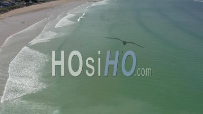 Siouville La Hague Normandie France Plage Surf Line Up - Video Drone Footage