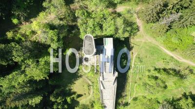 Olympic Ski Jump Venue Near Grenoble, France, Drone Point Of View