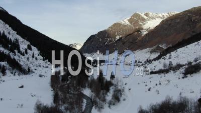 Aerial Footage Of The Vanoise National Park During Winter And Snowy Mountains Seen From Drone